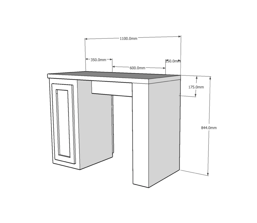Single Manicure Desk (Copy) Bespoke MDF